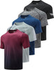 Gym Workout 5 Pack Men’s Active Quick Dry Crew Neck T Shirts